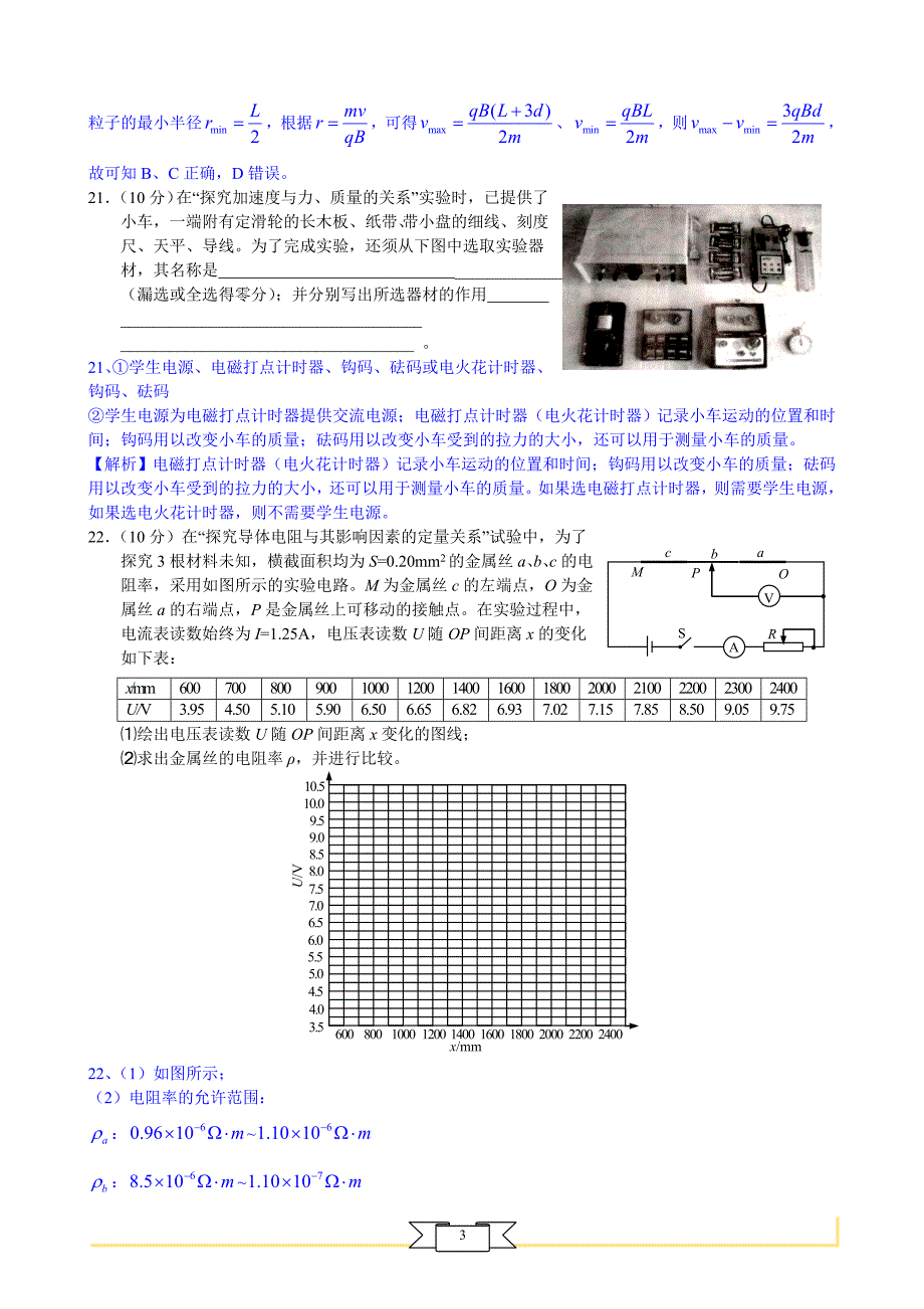 高考理综物理——浙江卷_第3页