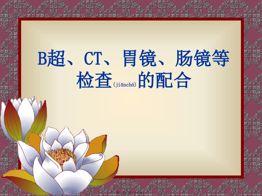 医学专题一B超、CT、胃镜、肠镜等检查的配合_第1页