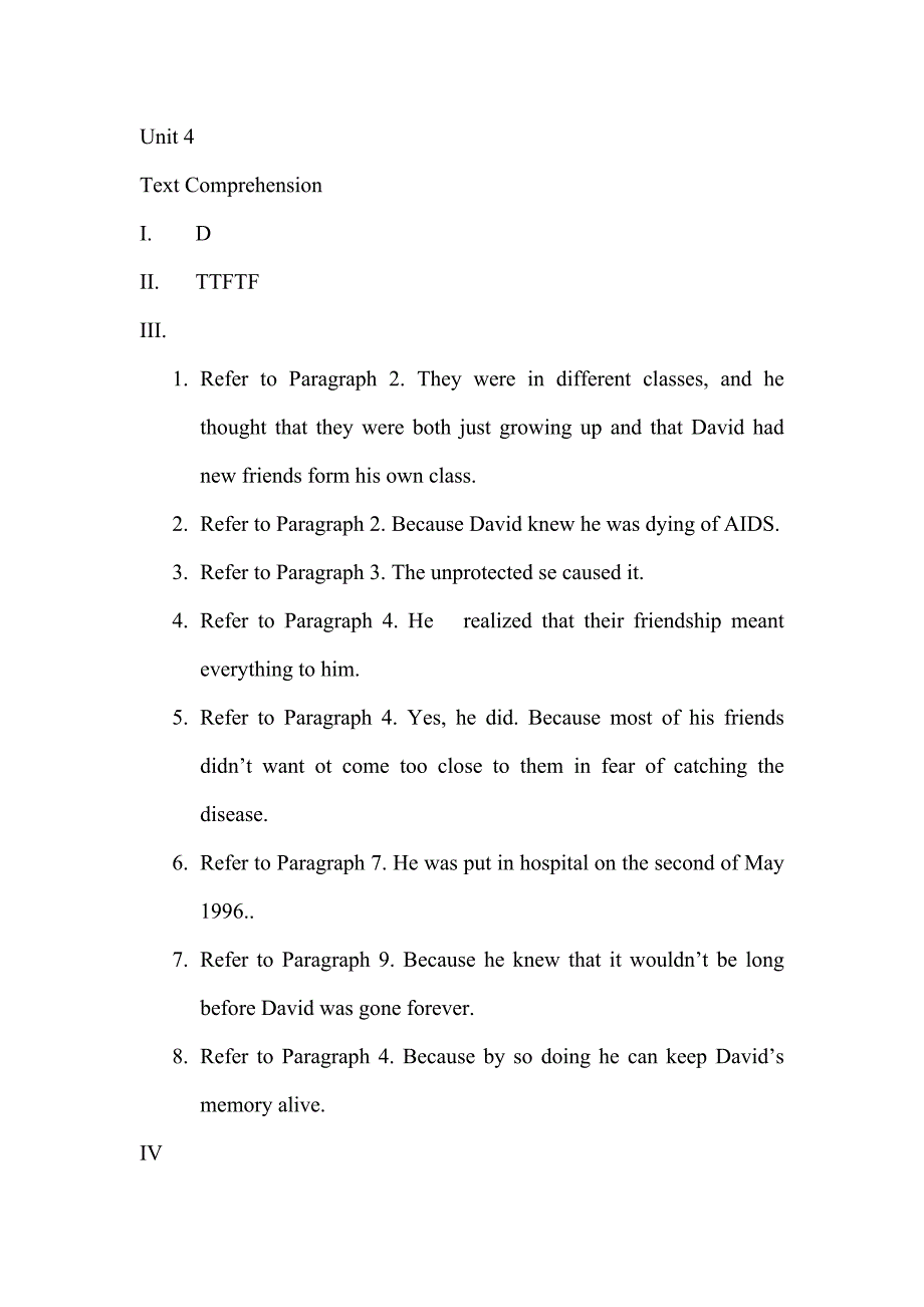 《大学英语综合教程》(外教社第二版)第一册4单元答案_第1页