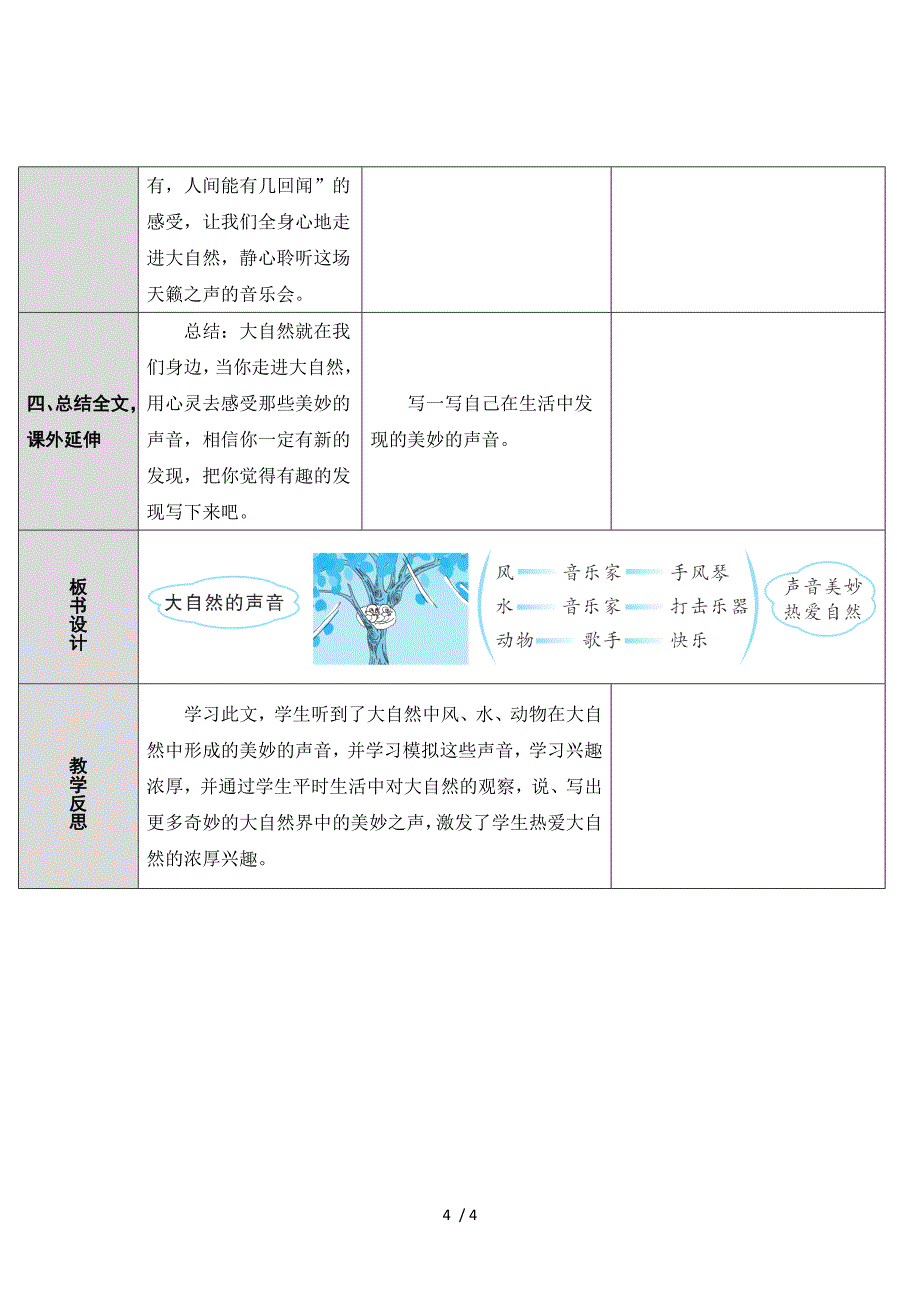 三年级上册语文教案21 大自然的声音 人教_第4页