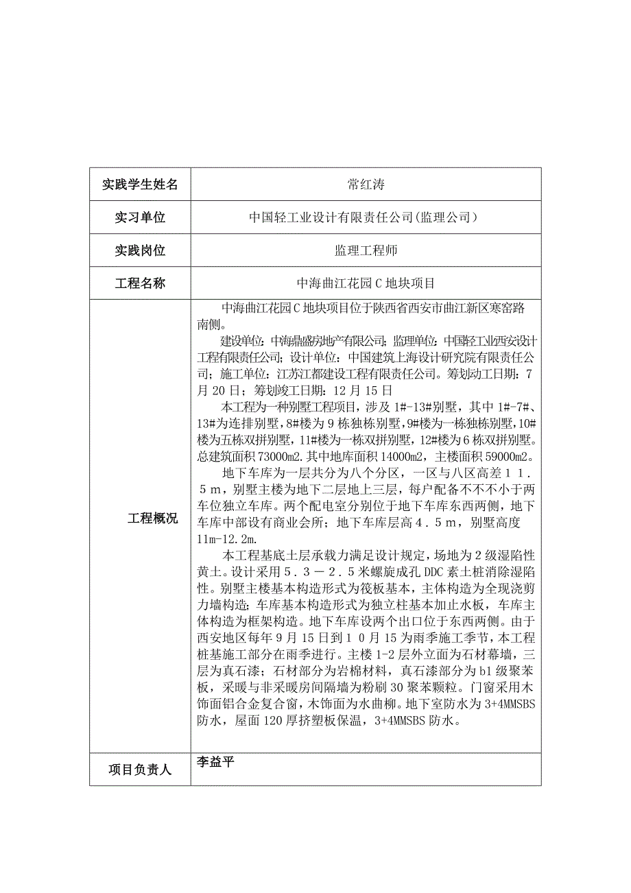 2023年电大建筑施工与管理专业毕业实践日志_第2页