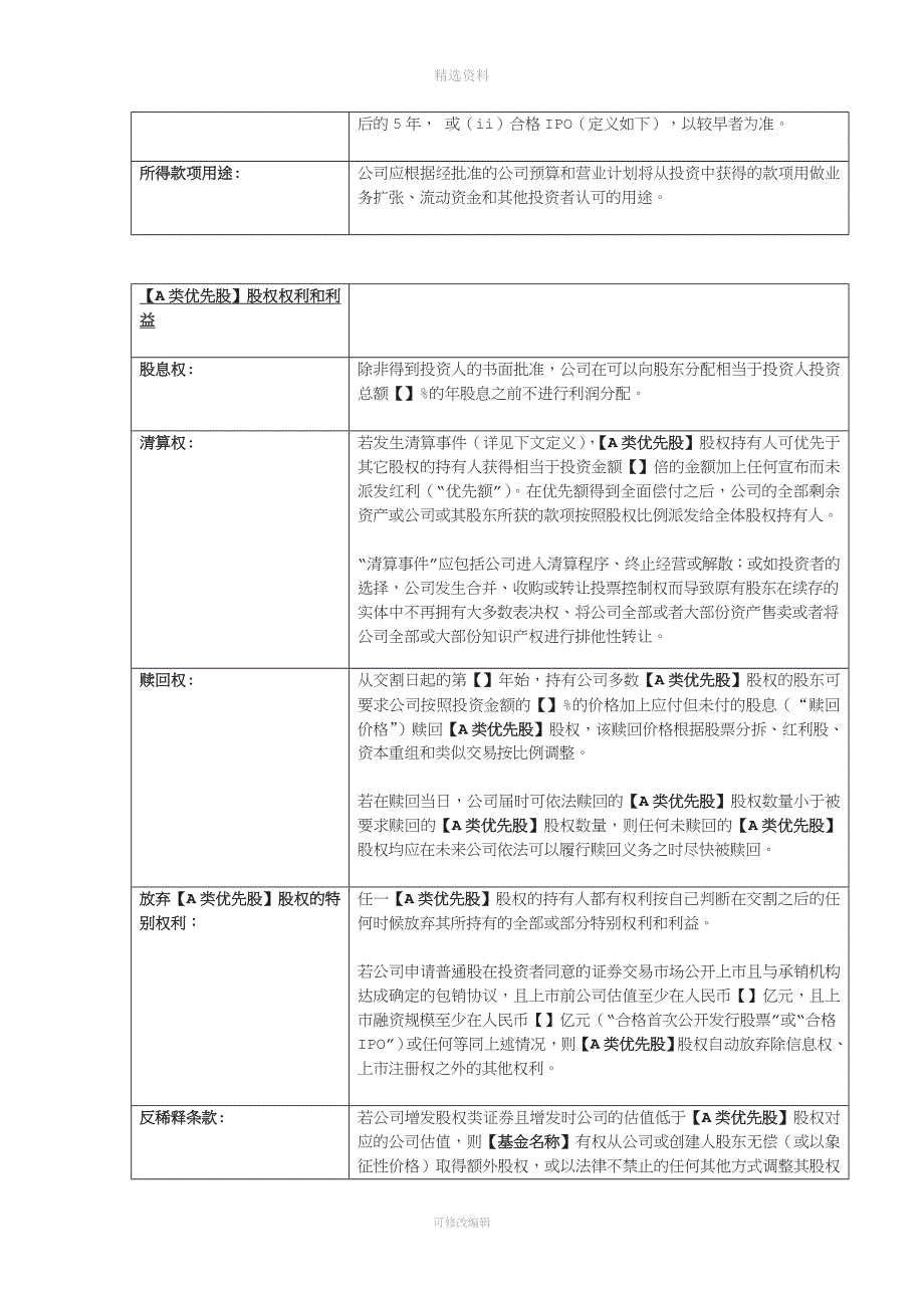 VC投资协议A类优先股.doc_第3页