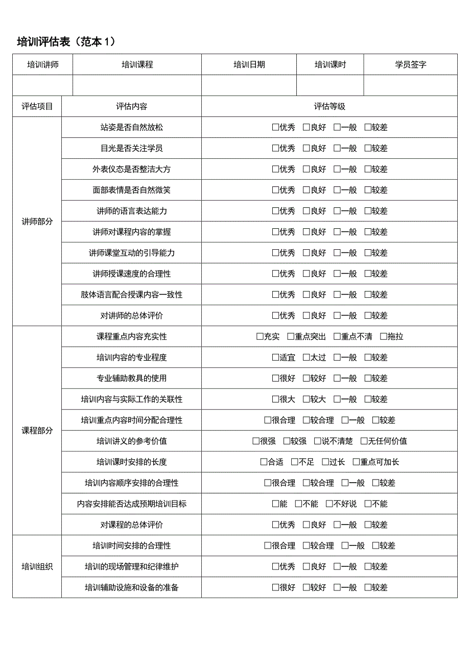 培训讲师工作评估表_第3页