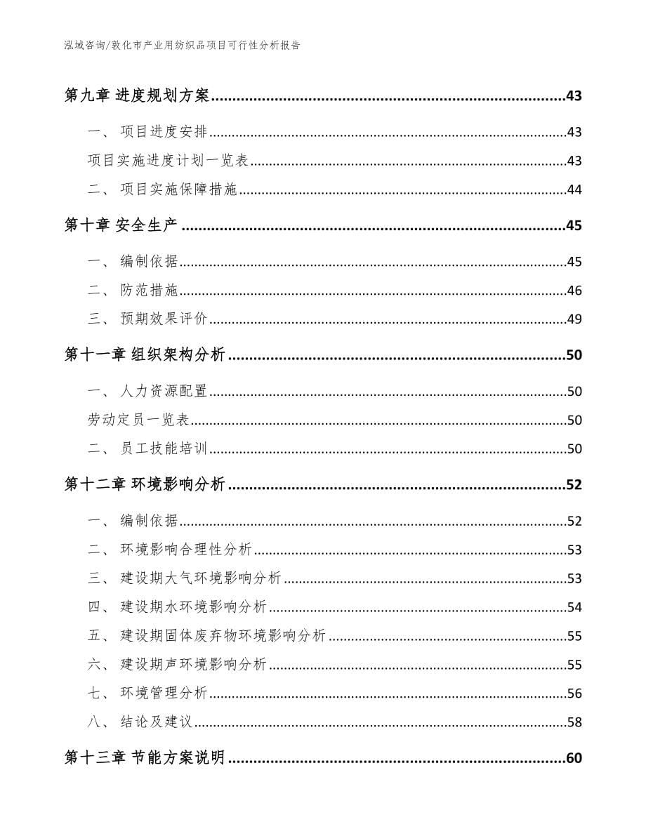 敦化市产业用纺织品项目可行性分析报告【参考范文】_第5页