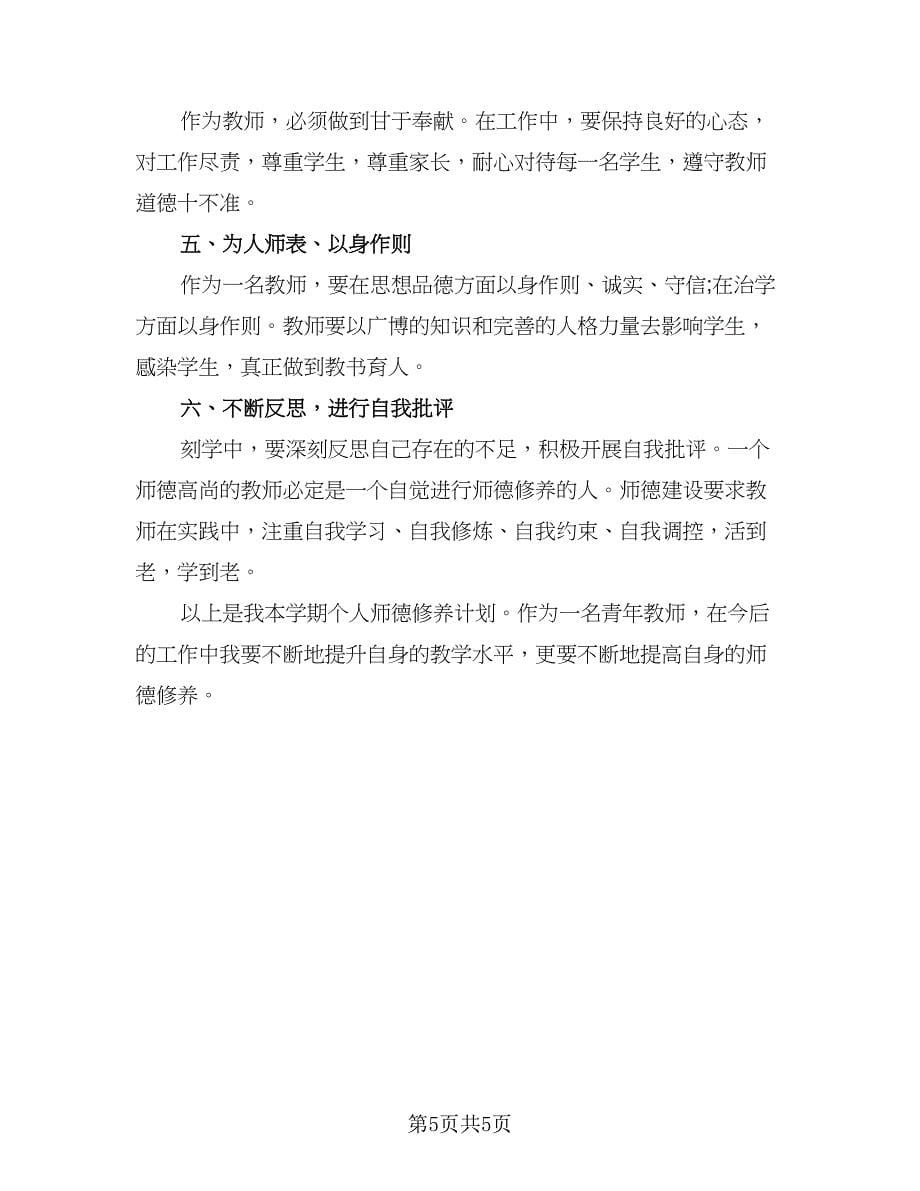 教师师德修养提升学习计划（2篇）.doc_第5页