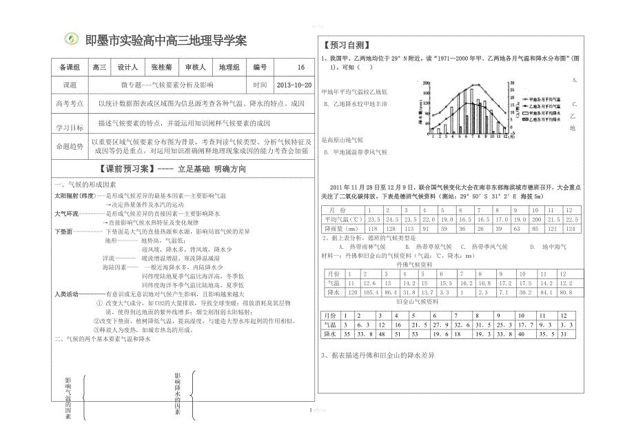 微专题---气候要素分析及影响.doc