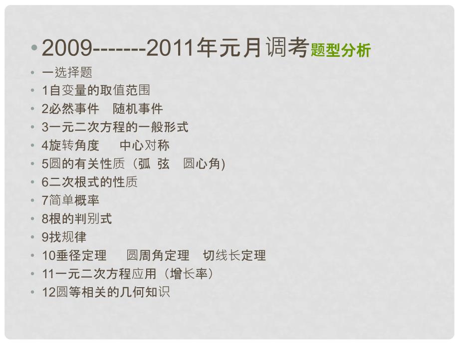 湖北省武汉市北大附中九年级数学 调研测试分析及备考建议课件 人教新课标版_第3页