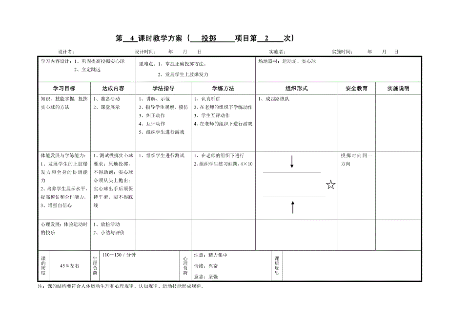 初三下学期体育教案_第4页