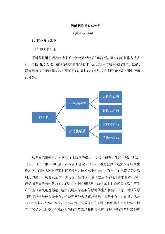 硫酸软骨素行业分析