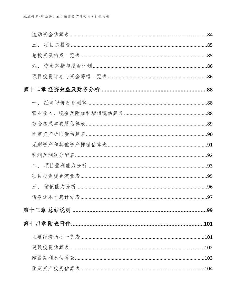 唐山关于成立激光器芯片公司可行性报告（模板参考）_第5页