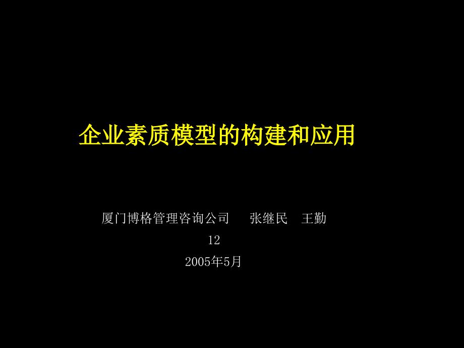 企业素质模型的构建