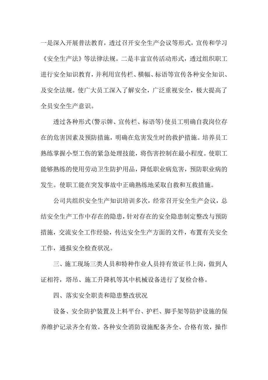 企业安全生产自查报告书.docx_第5页