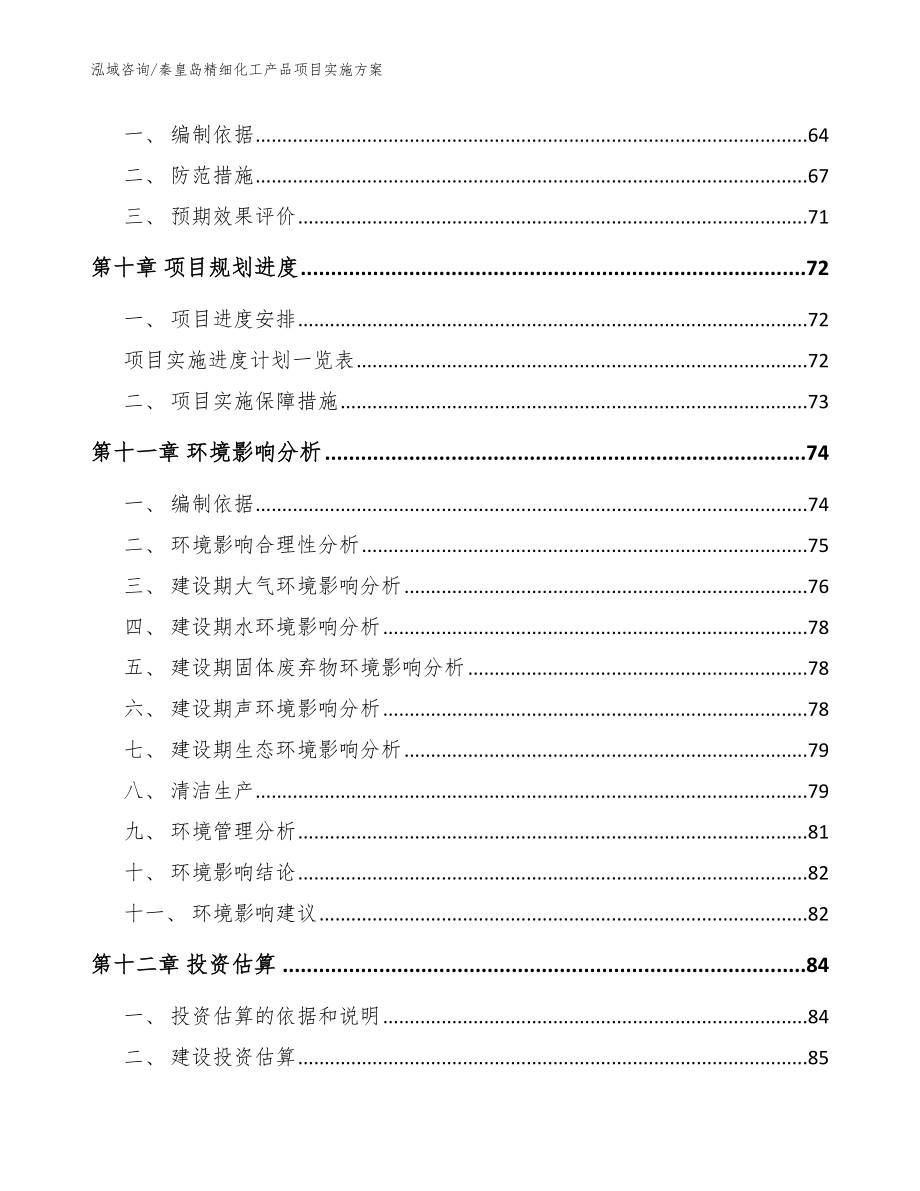 秦皇岛精细化工产品项目实施方案（模板参考）_第3页