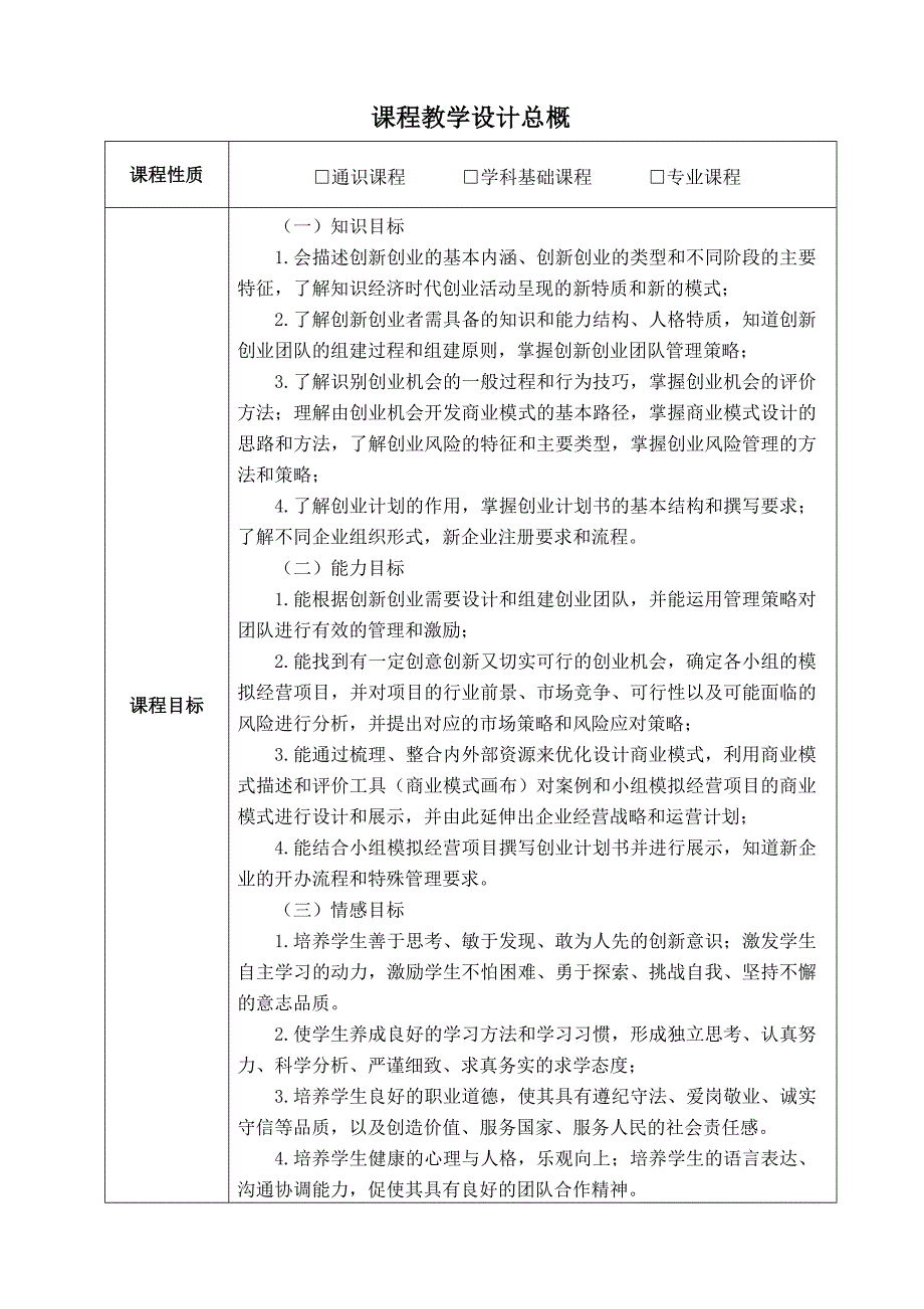 《创业基础》教学设计(32学时)39页_第3页