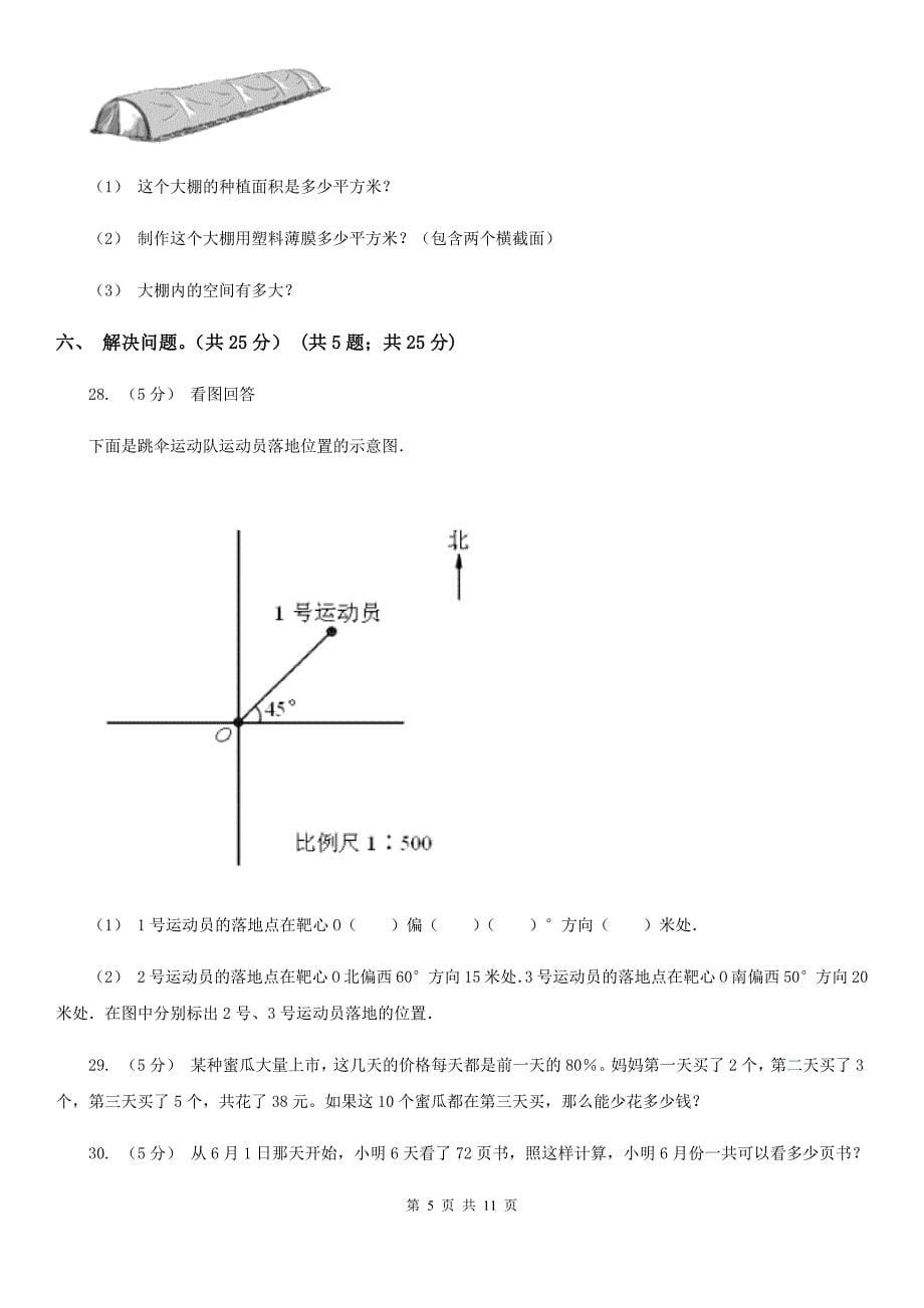 四川省阿坝藏族羌族自治州小学数学小升初试卷_第5页