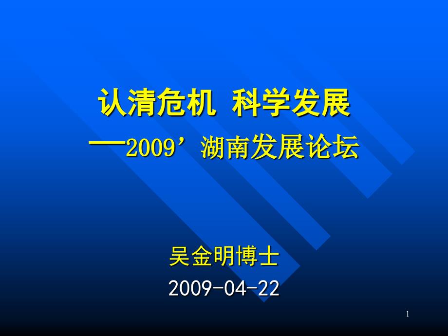 认清危机科学发展39;湖南发展论坛_第1页