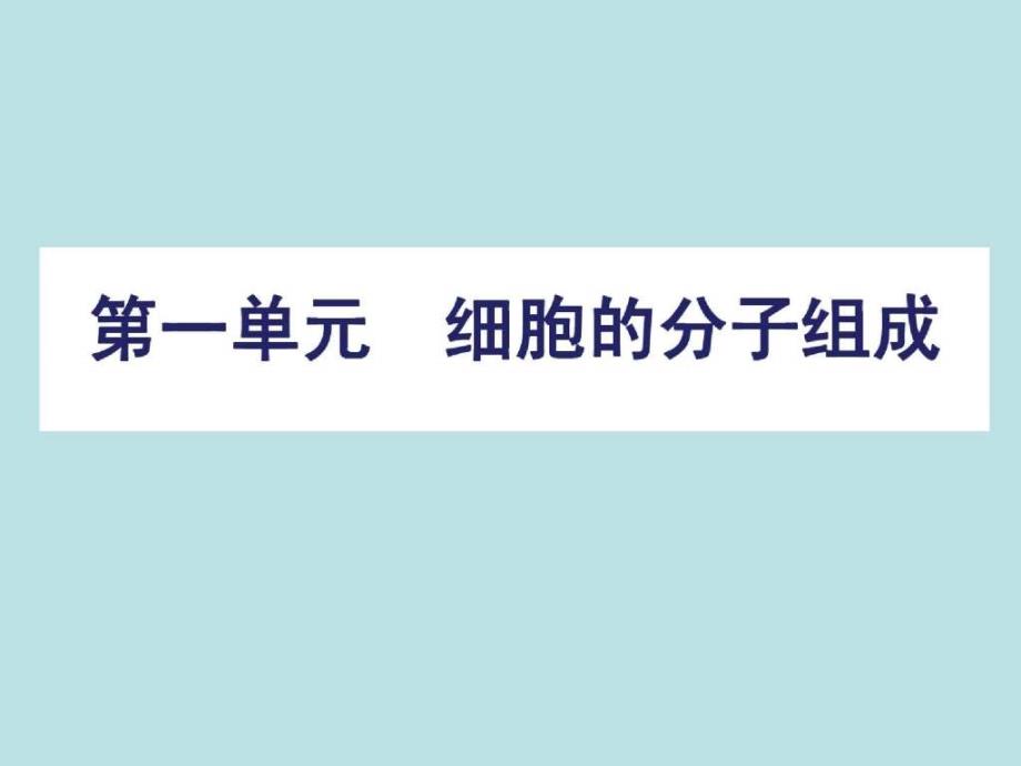 高考生物浙科第一轮复习精品课件：第1单元 细胞的分子组成_第1页