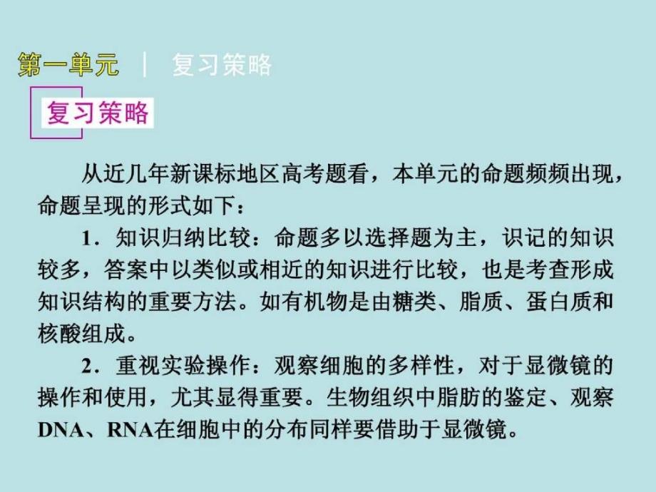 高考生物浙科第一轮复习精品课件：第1单元 细胞的分子组成_第4页