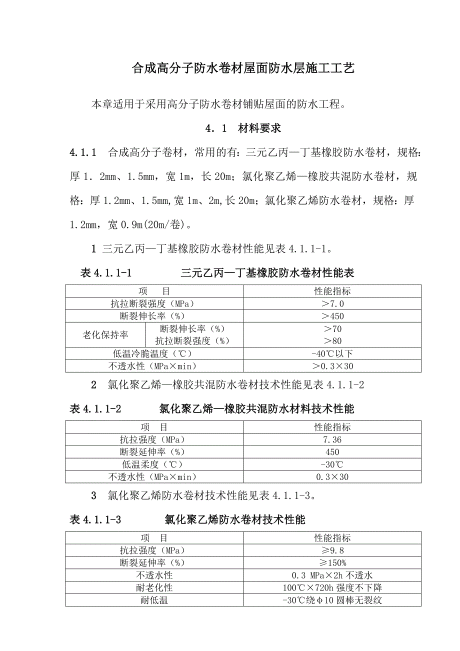 合成高分子防水卷材屋面防水层施工工艺_第1页