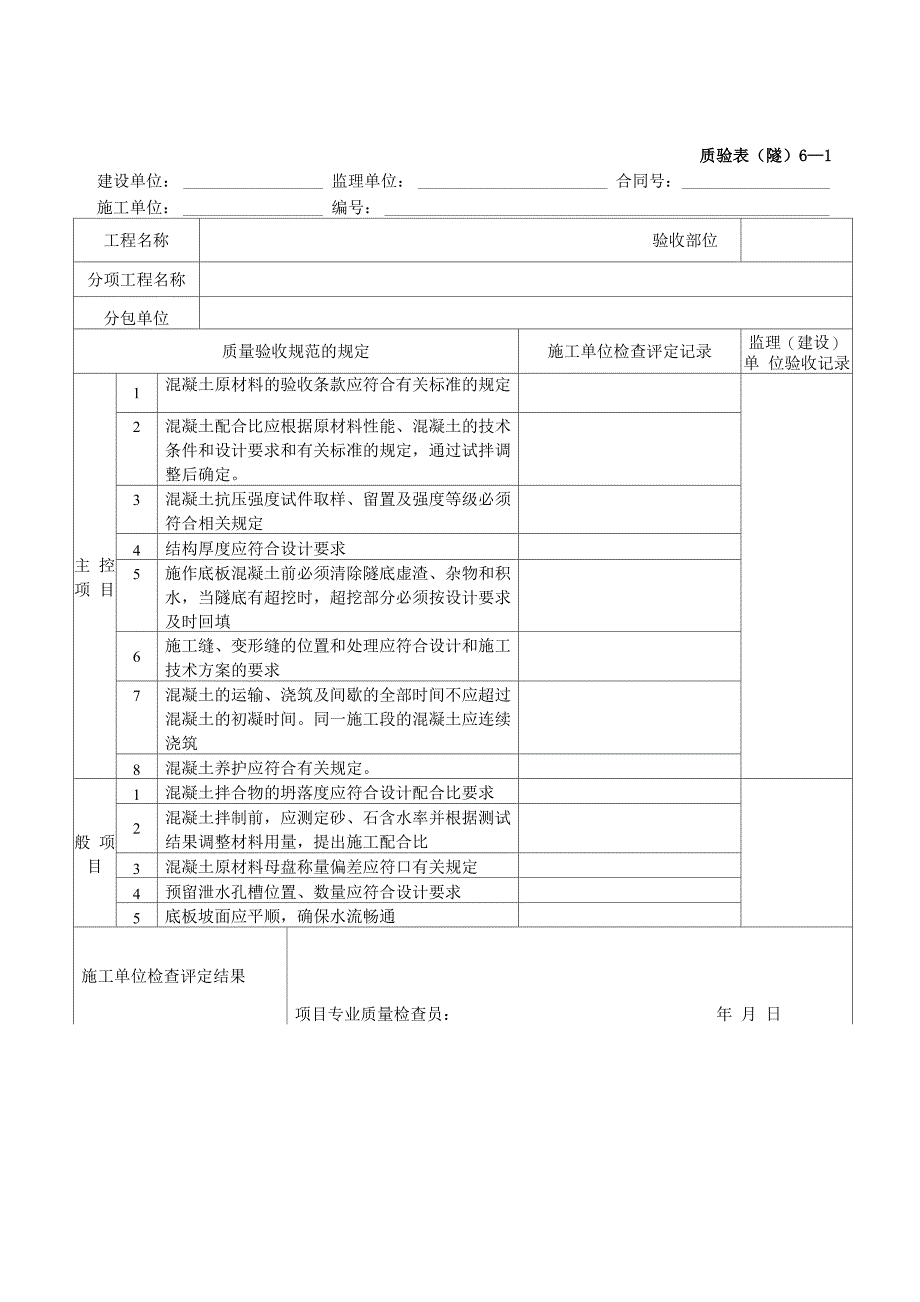 隧道表格质验表矿山法_第1页