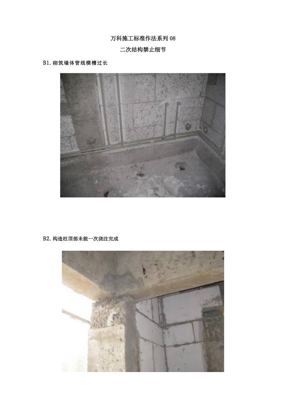 万科建筑工程施工标准化做法08二次结构禁止做法_第1页