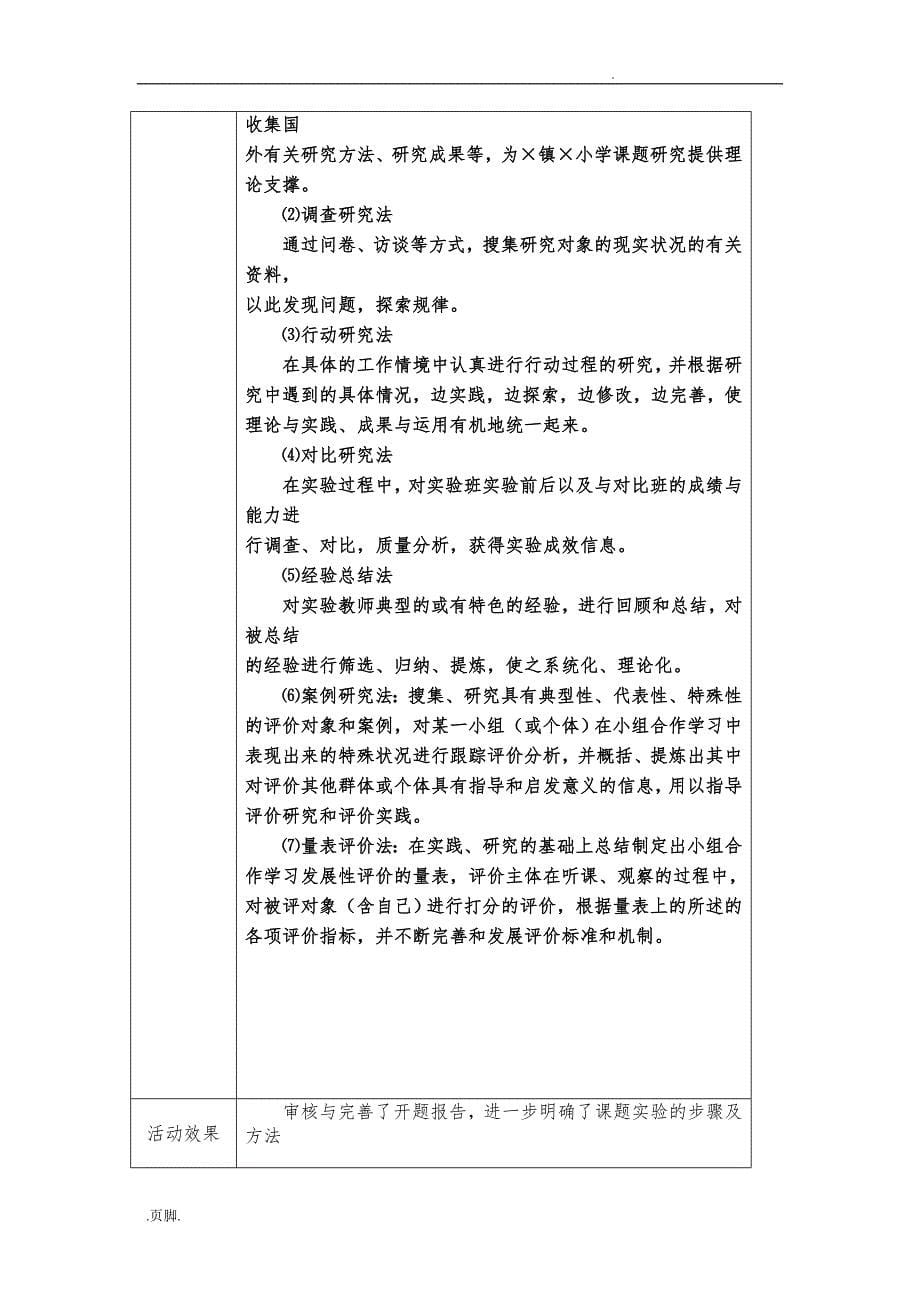 农村小学生小组合作学习有效性研究资料课题组课题研究活动记录表_第5页