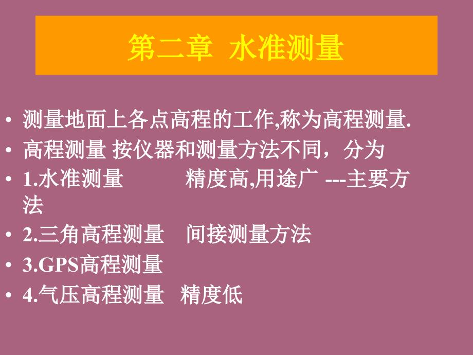 第二章水准测量Pppt课件_第1页