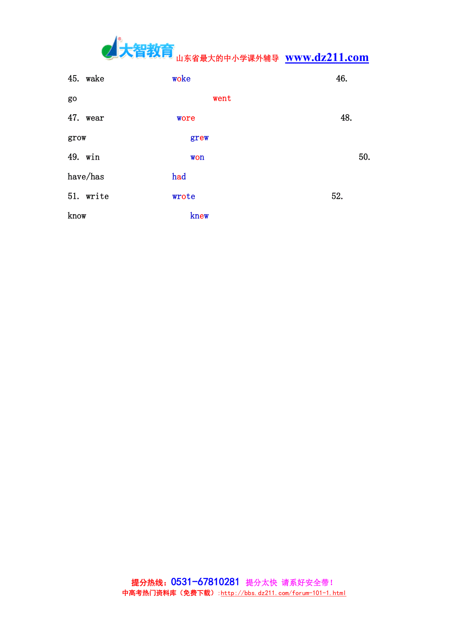 小学阶段不规则动词全表济南大智学校资料.doc_第3页