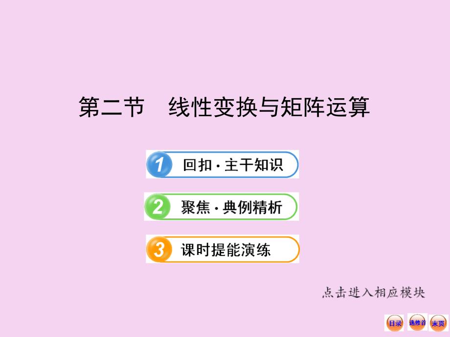 高中全程复习方略配套选修线性变换与矩阵运算ppt课件_第1页