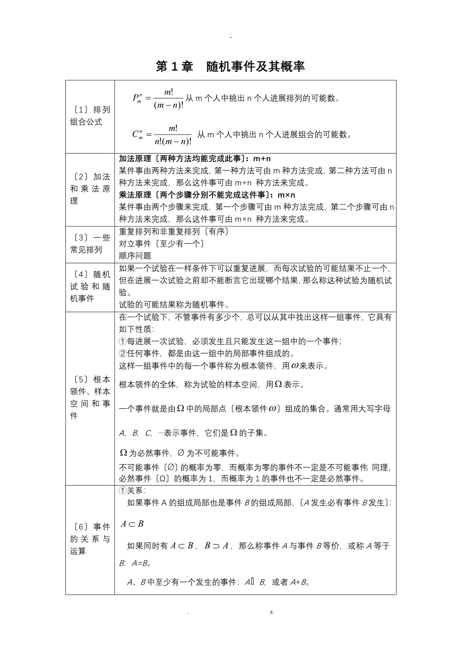 概率论与数理统计公式整理超全版_第1页