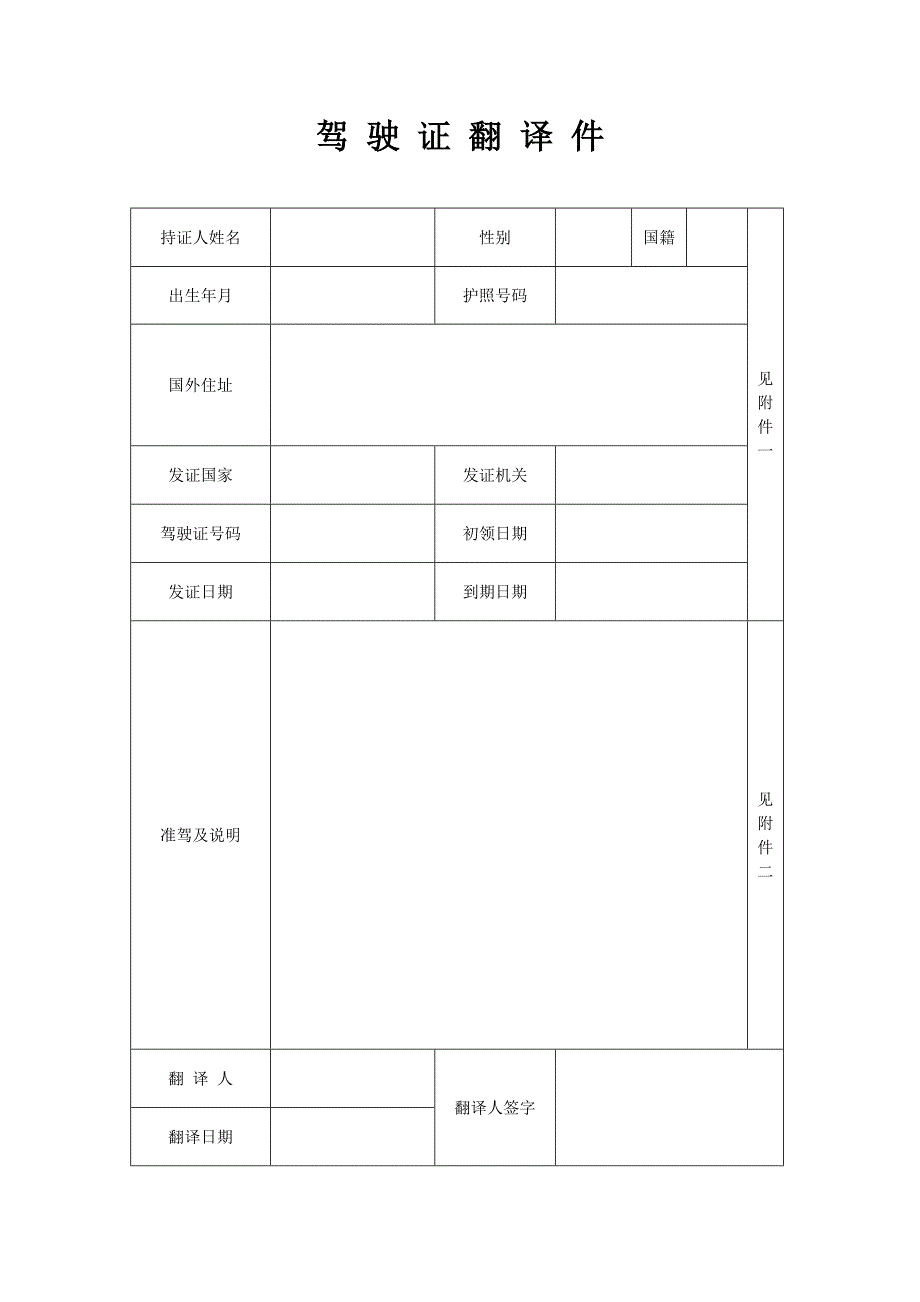 韩国驾照换中国驾照翻译模板.doc_第1页