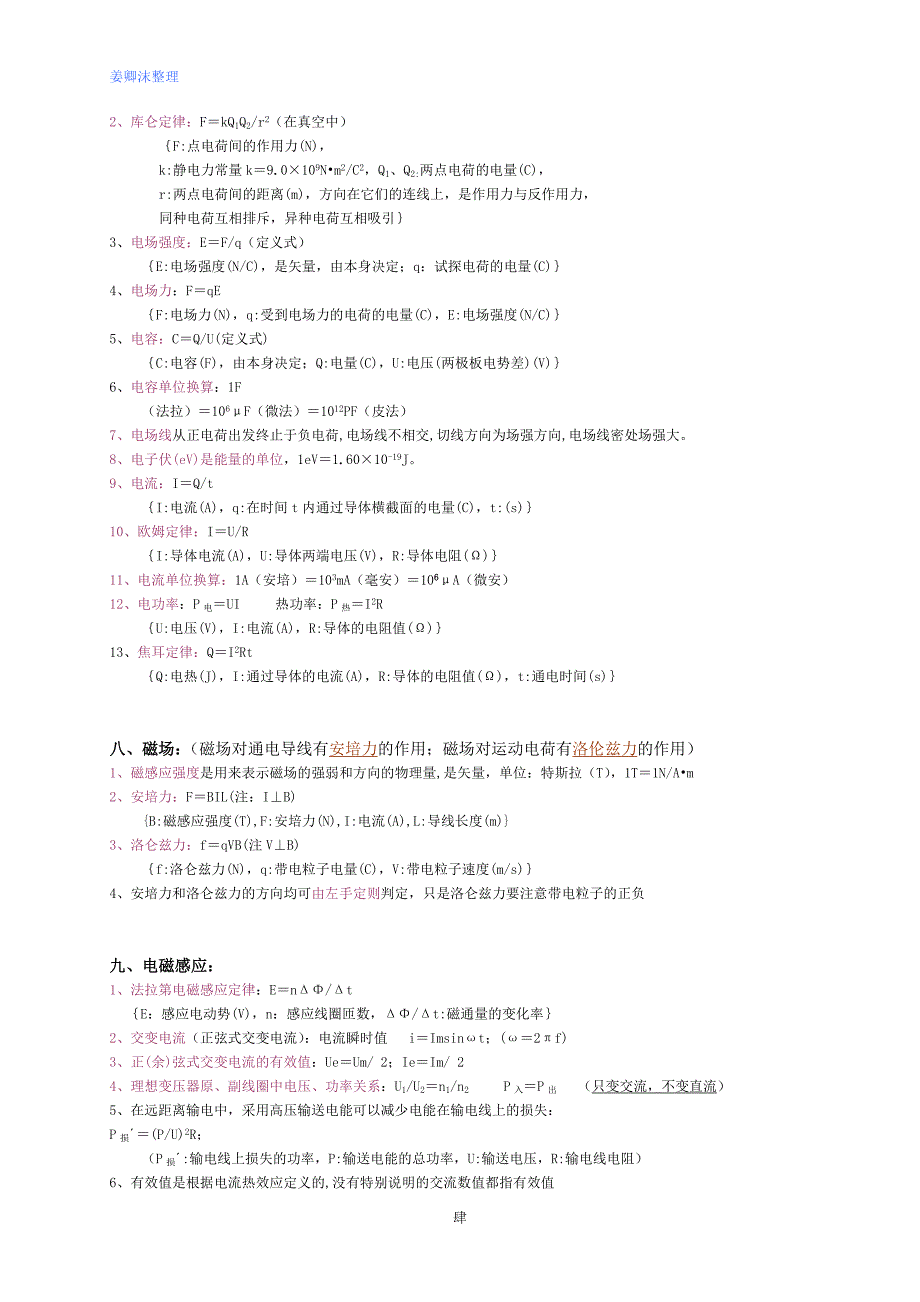 高中文科物理会考公式总结.doc_第4页