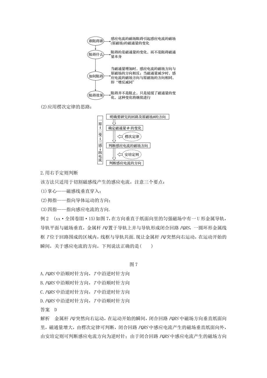 2022年度高考物理一轮复习第十章电磁感应第1讲电磁感应现象楞次定律学案_第5页