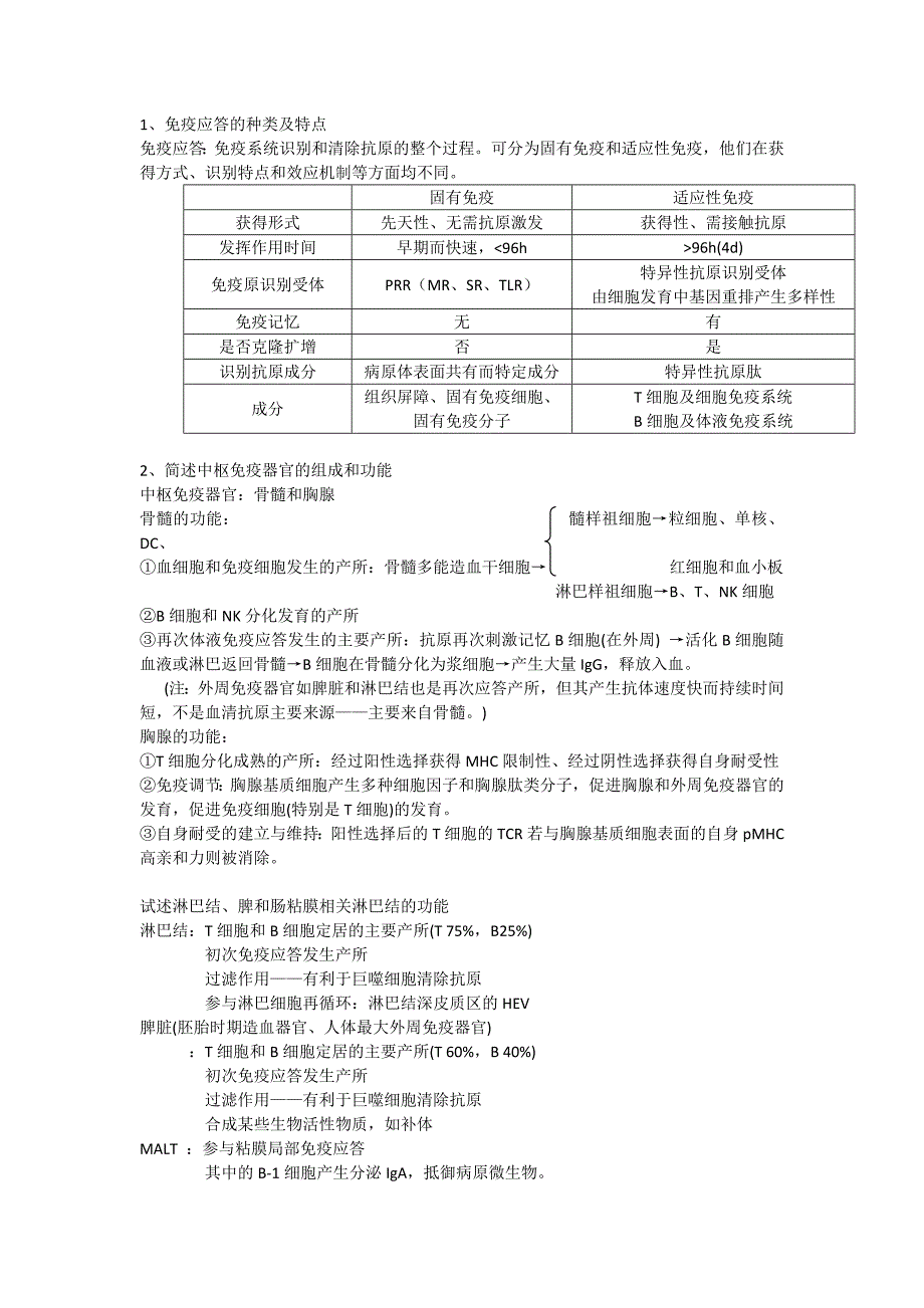 医学免疫学第五版课后思考题答案_第1页