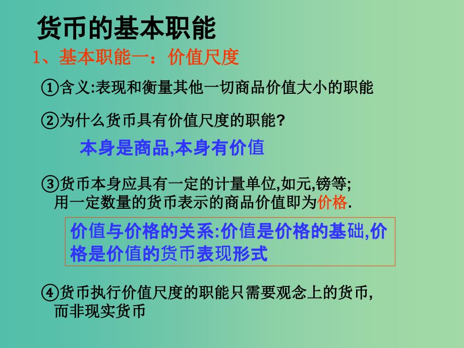 高中政治 货币的基本职能课件 新人教版必修1.ppt_第2页