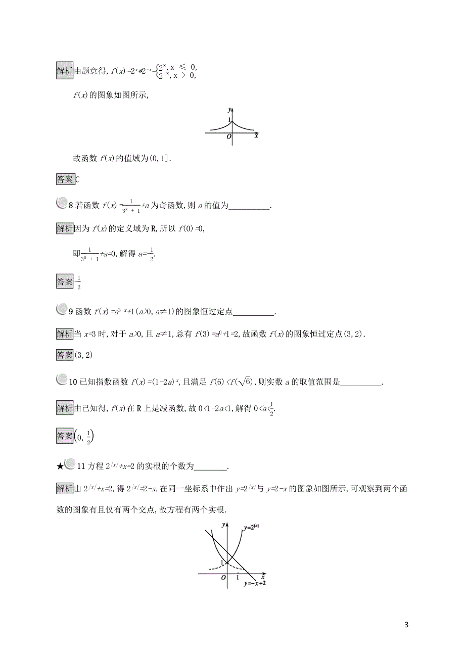 2019版高中数学 第三章 基本初等函数（Ⅰ）3.1.2 指数函数练习（含解析）新人教B版必修1_第3页