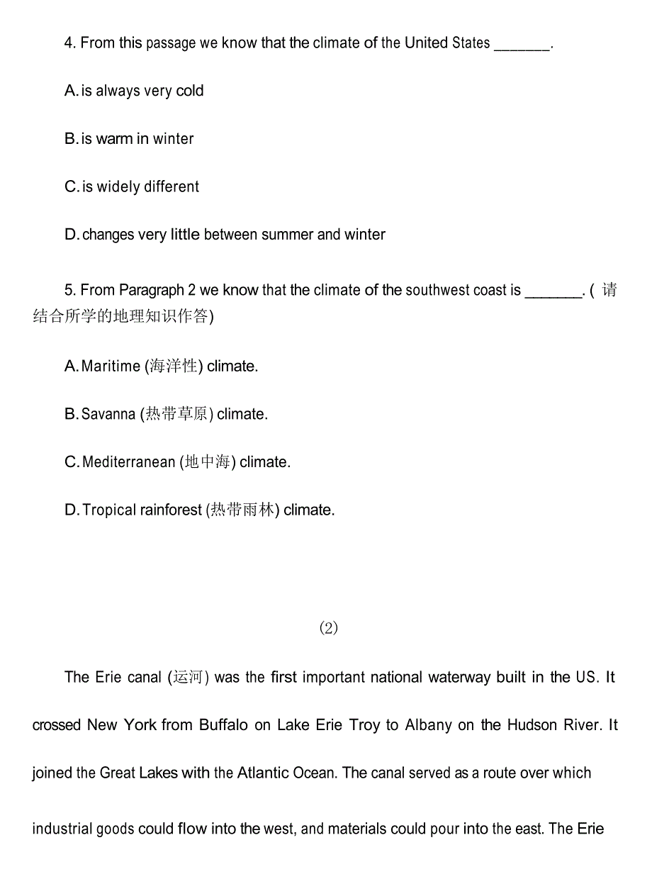 【高一阅读】高一英语阅读理解：地理类_第3页