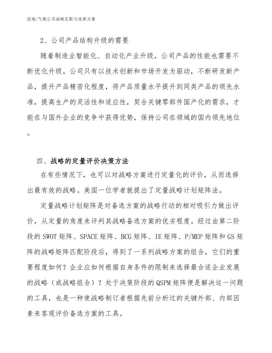 气瓶公司战略匹配与选择方案【参考】_第5页