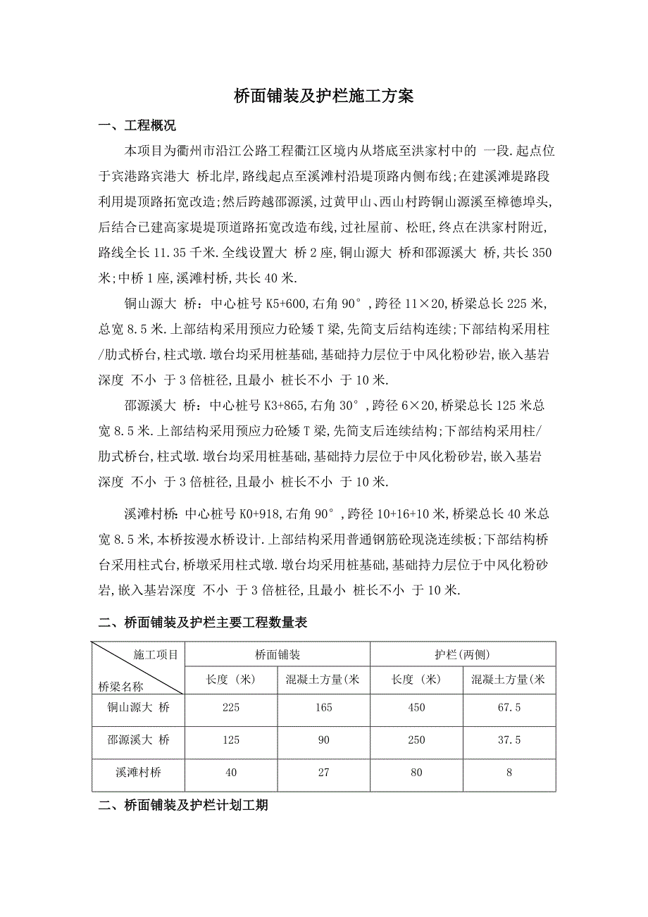 公路工程桥面铺装及护栏开工报告范本_第2页