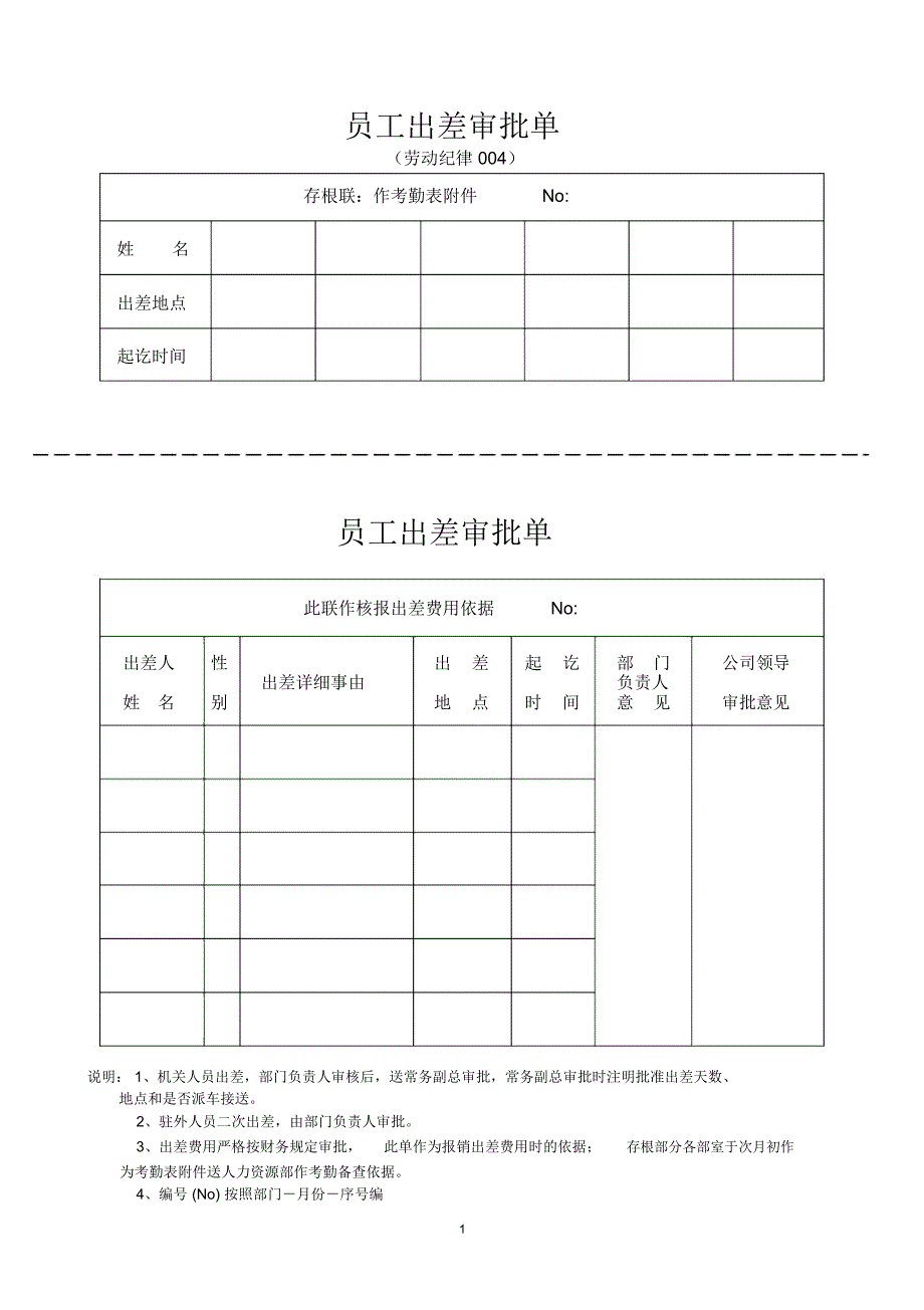 集团员工出差审批单_第1页