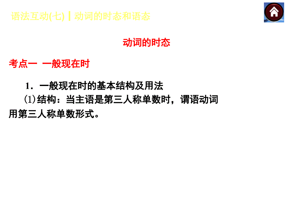 语法互动七　动词的时态和语态（共42张PPT）_第3页