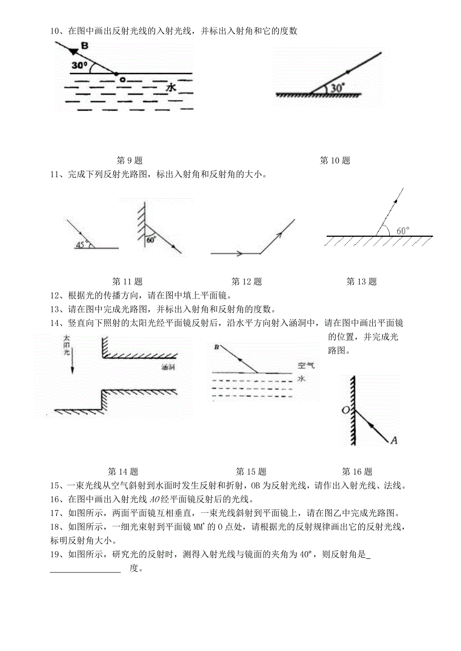 人教版八年级物理光的反射作图题_第2页