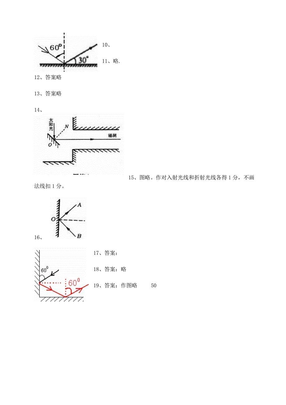 人教版八年级物理光的反射作图题_第5页