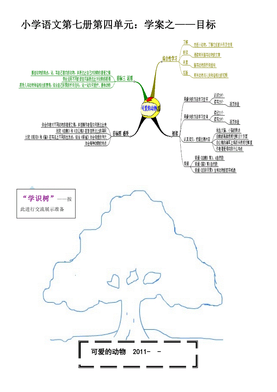 小学语文第七册第四单元学案_第1页