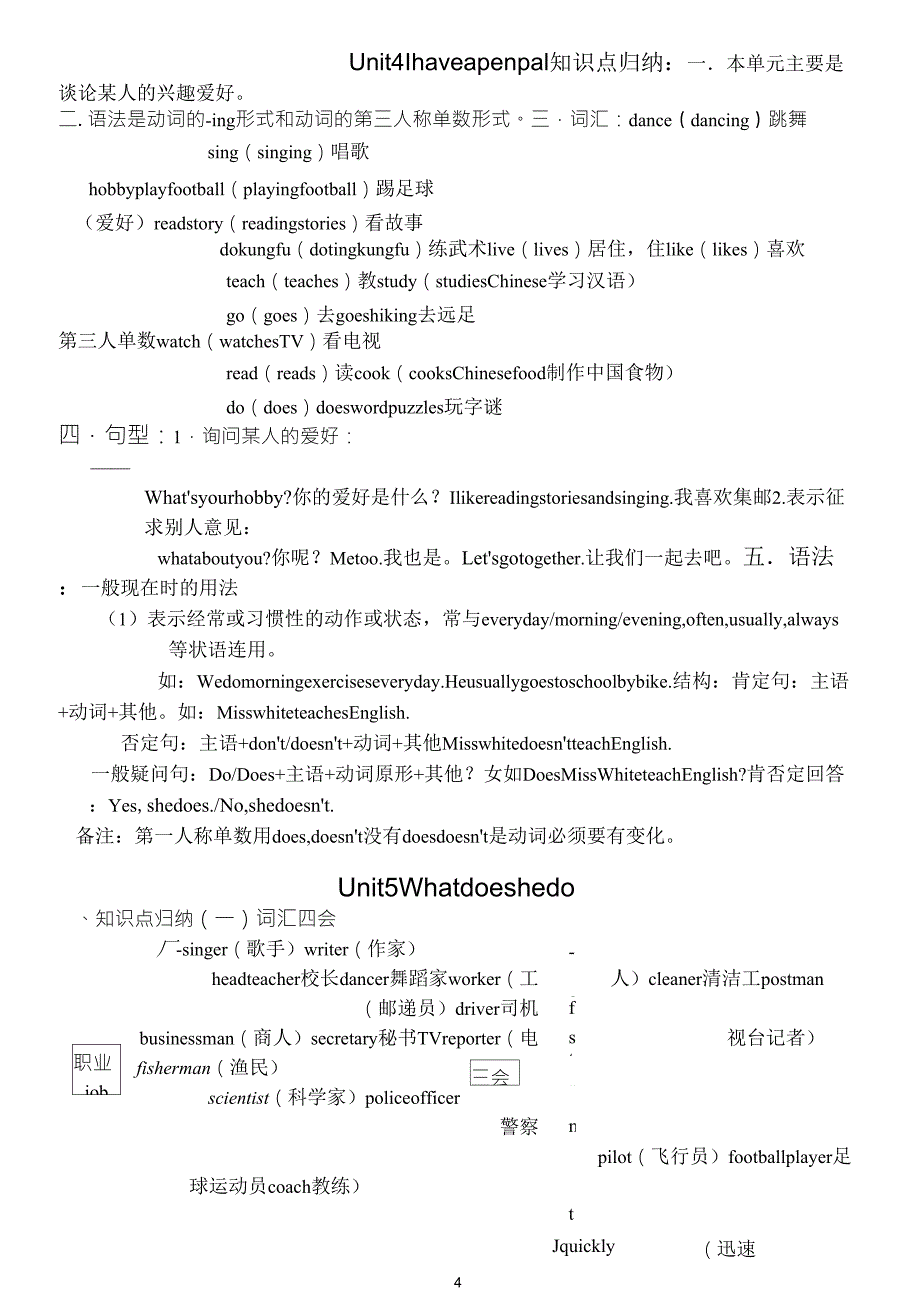 新版PEP小学英语六年级上册16单元知识点总结_第4页