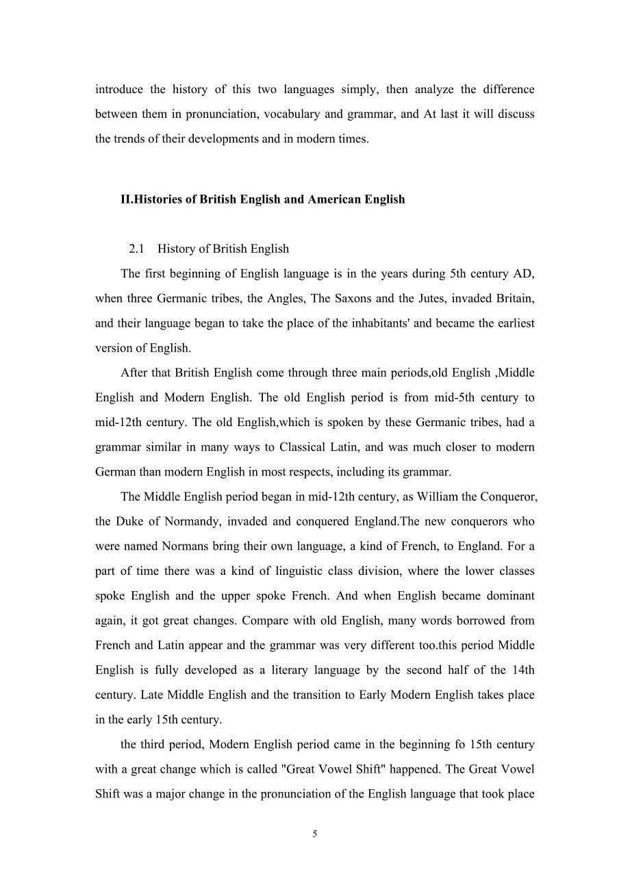 Brief Analysis of the differences Between British English and American English英语专业毕业论文_第5页