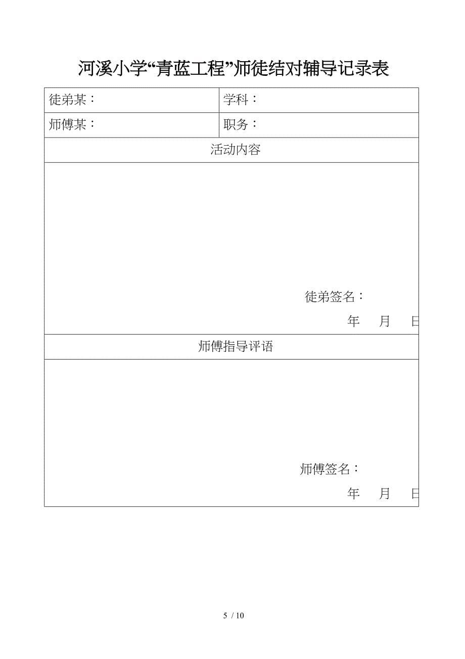 学校青蓝工程结对实施计划_第5页