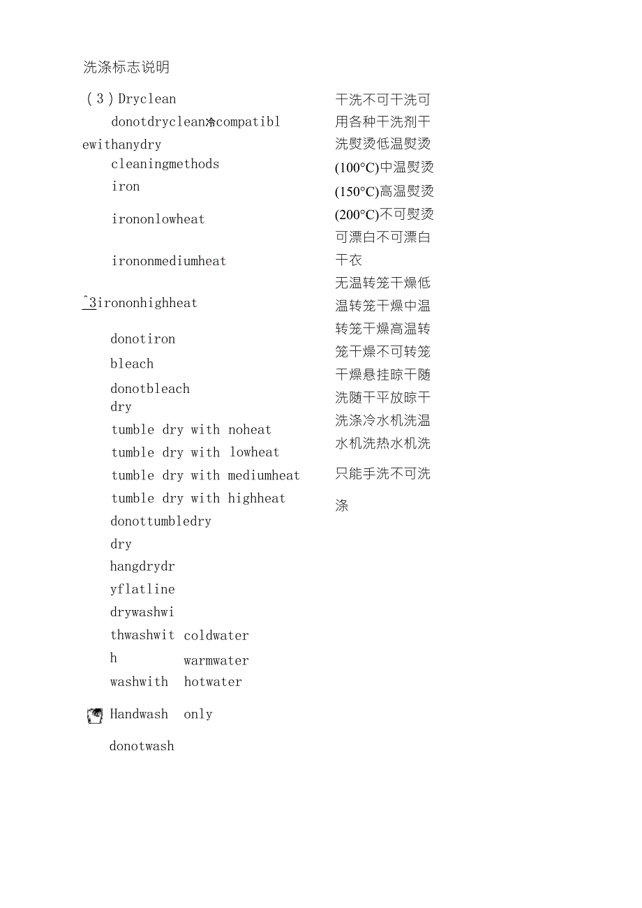 洗涤标志说明_第1页