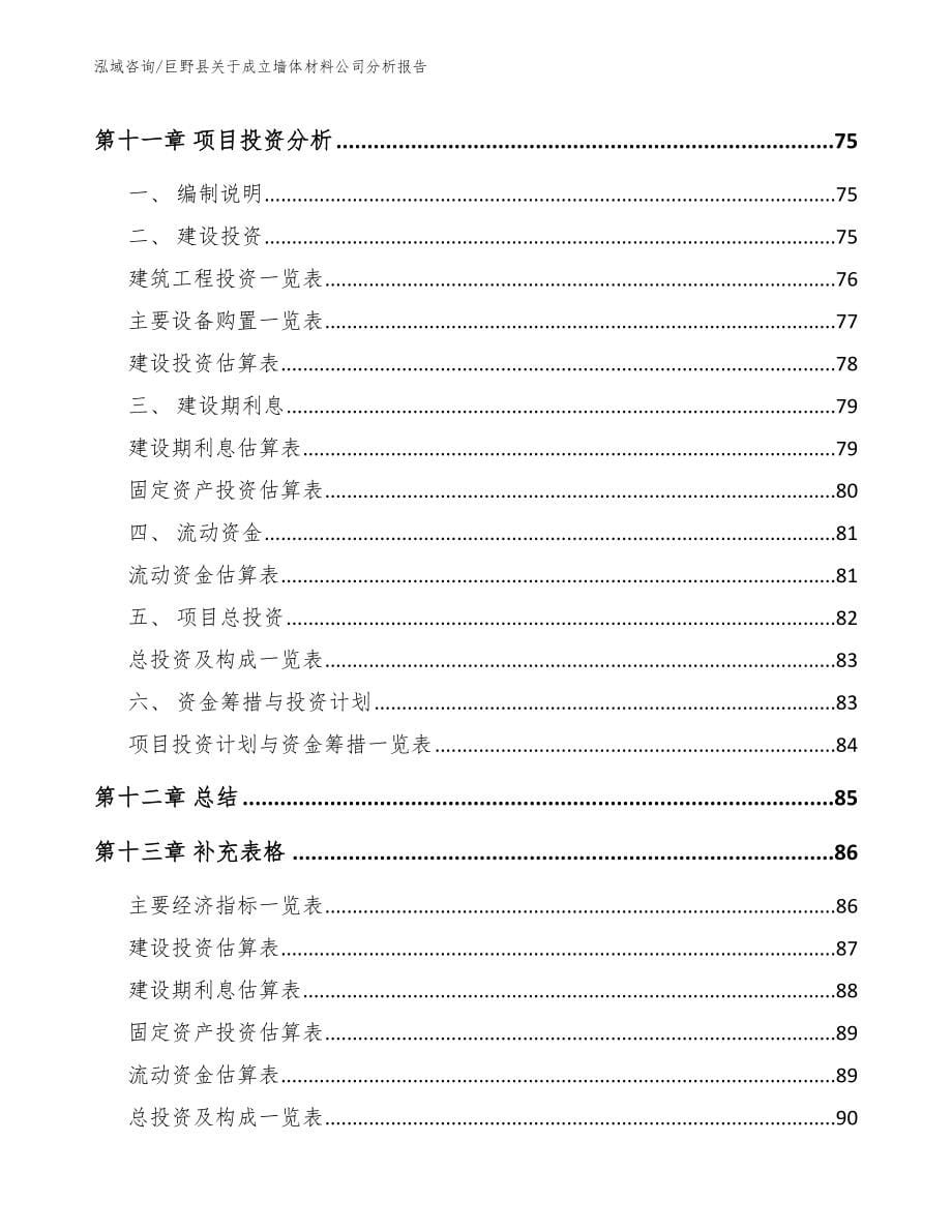 巨野县关于成立墙体材料公司分析报告_第5页