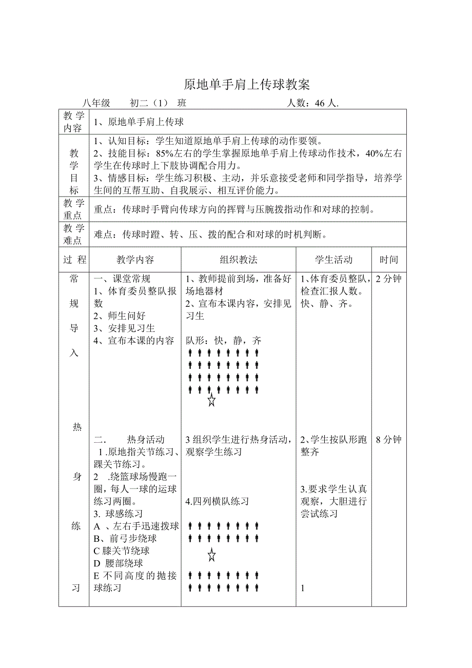 原地单手肩上传球教案[1].doc_第1页